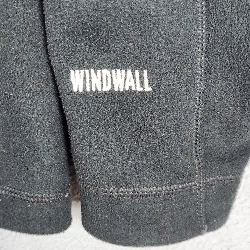 NORTH FACE Jacket Mens Large Black WindWall Full Zip Fleece Outdoors Hiking Warm